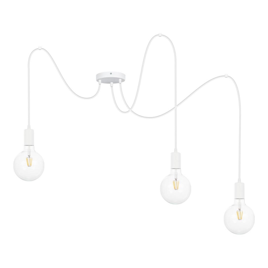 Luster na sajli MIROS 3xE27/60W/230V pauk bijela
