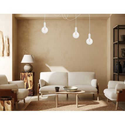 Luster na sajli MIROS 3xE27/60W/230V pauk bijela