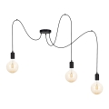 Luster na sajli MIROS 3xE27/60W/230V pauk crna