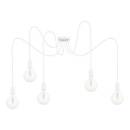 Luster na sajli MIROS 5xE27/60W/230V pauk bijela