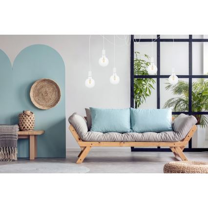 Luster na sajli MIROS 5xE27/60W/230V pauk bijela