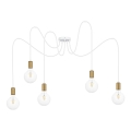 Luster na sajli MIROS 5xE27/60W/230V pauk bijela/zlatna