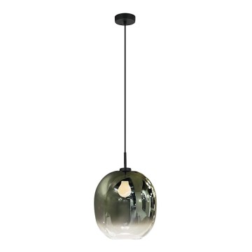 Luster na sajli MIRROR 1xE27/14W/230V dimno zelena