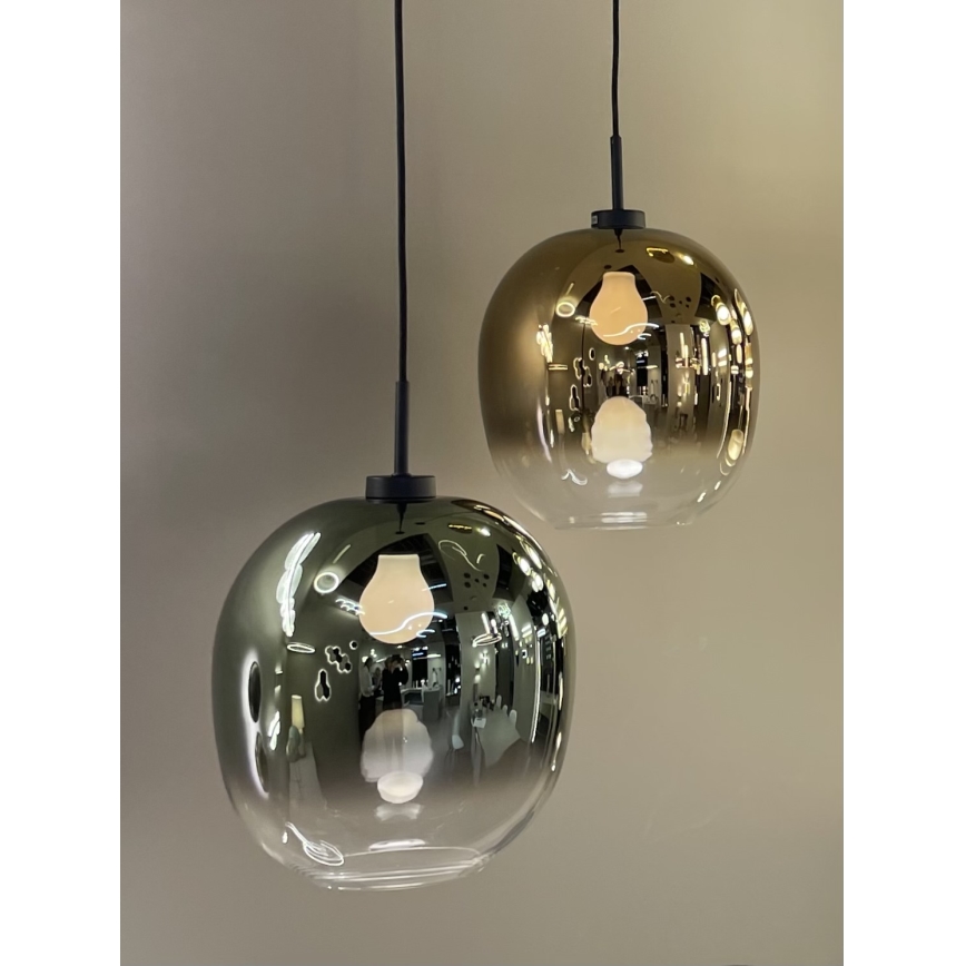 Luster na sajli MIRROR 1xE27/14W/230V dimno zelena