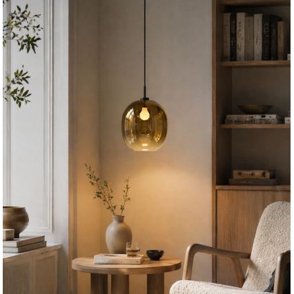 Luster na sajli MIRROR 1xE27/14W/230V dimno zlatna