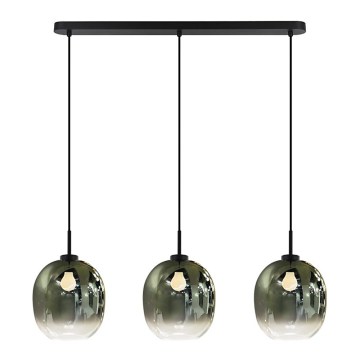Luster na sajli MIRROR 3xE27/14W/230V dimno-crna
