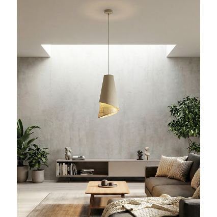 Luster na sajli MODA 1xE27/15W/230V bež/ratan