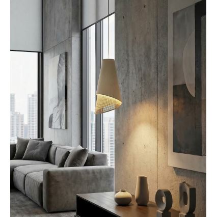 Luster na sajli MODA 1xE27/15W/230V bež/ratan