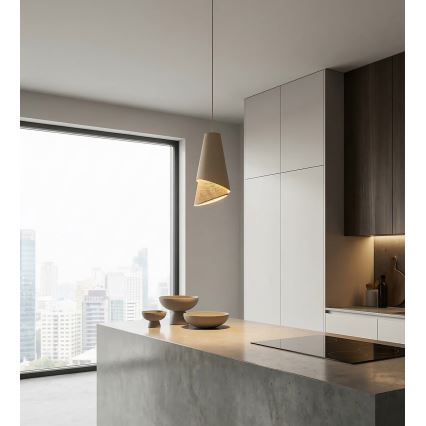 Luster na sajli MODA 1xE27/15W/230V bež/ratan