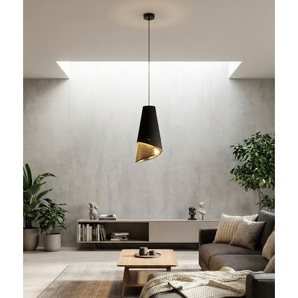 Luster na sajli MODA 1xE27/15W/230V crna/zlatna