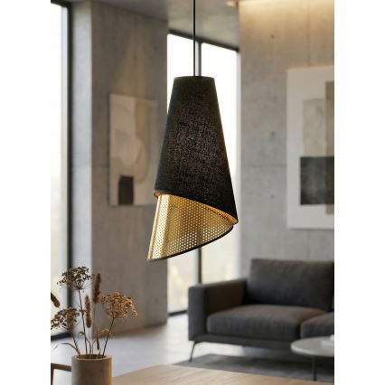 Luster na sajli MODA 3xE27/15W/230V crna/zlatna