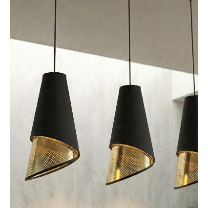 Luster na sajli MODA 3xE27/15W/230V crna/zlatna