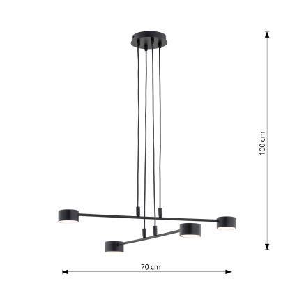 Luster na sajli MODUS 4xGX53/10W/230V crna
