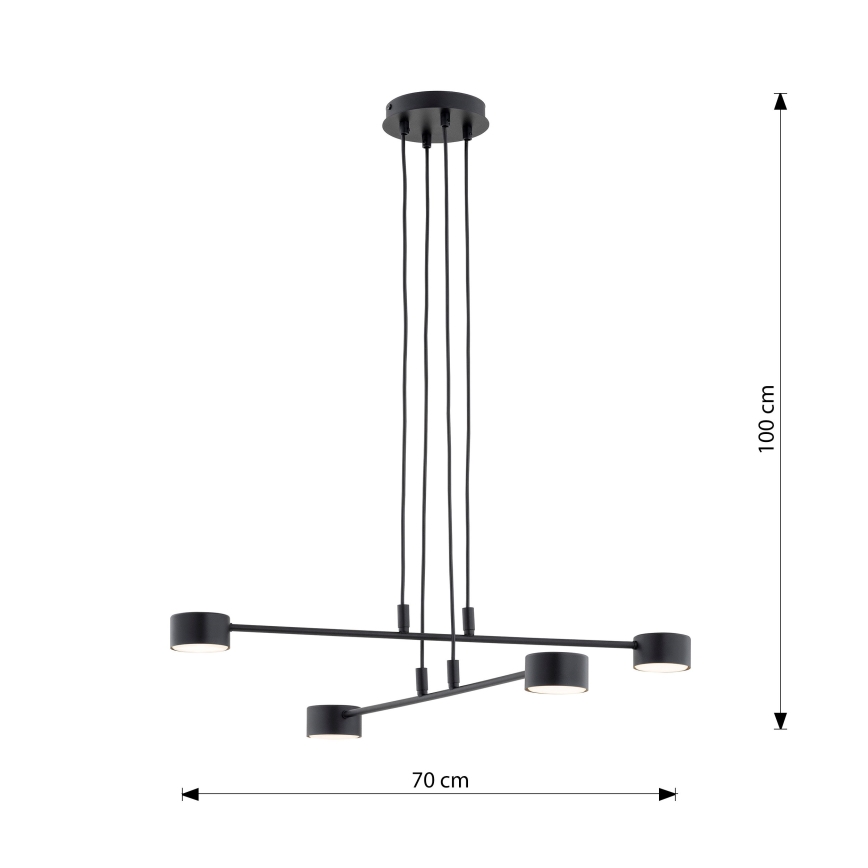 Luster na sajli MODUS 4xGX53/10W/230V crna