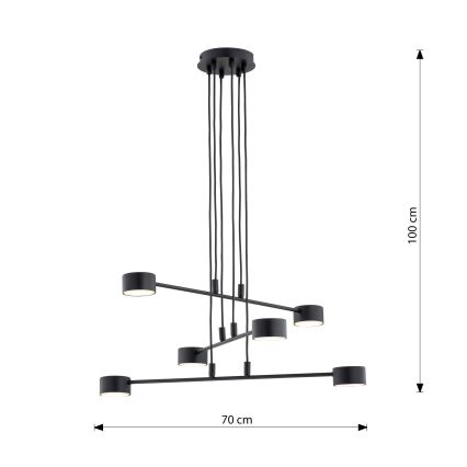 Luster na sajli MODUS 6xGX53/10W/230V crna