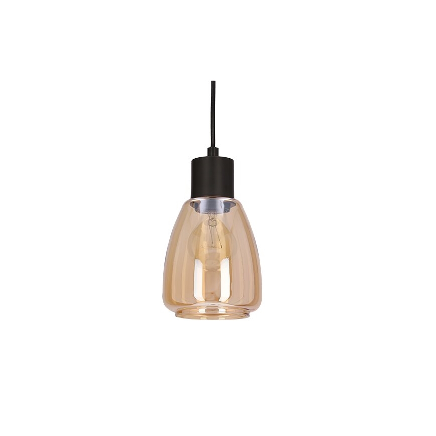 Luster na sajli MOLDO 1xE27/40W/230V crna/dimna bež