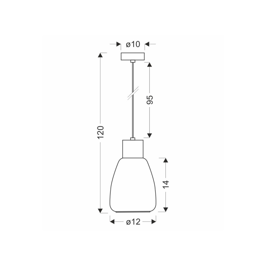 Luster na sajli MOLDO 1xE27/40W/230V crna/dimna crna