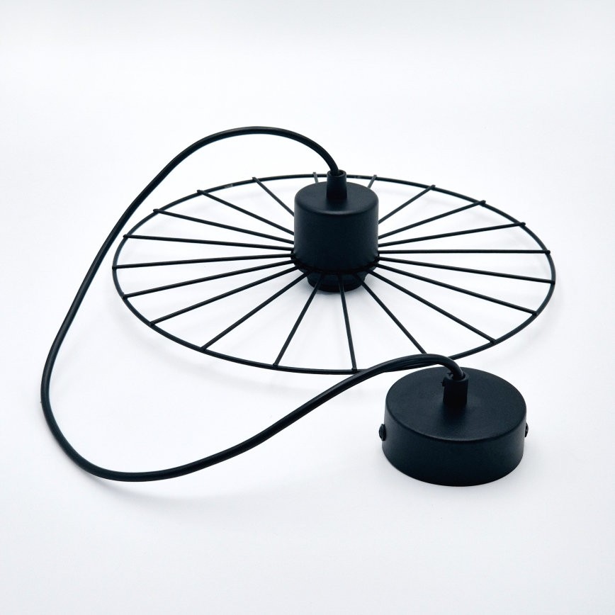 Luster na sajli MONTANA 1xE27/15W/230V pr. 30 cm crna