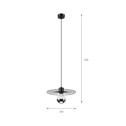 Luster na sajli MONTANA 1xE27/15W/230V pr. 30 cm crna