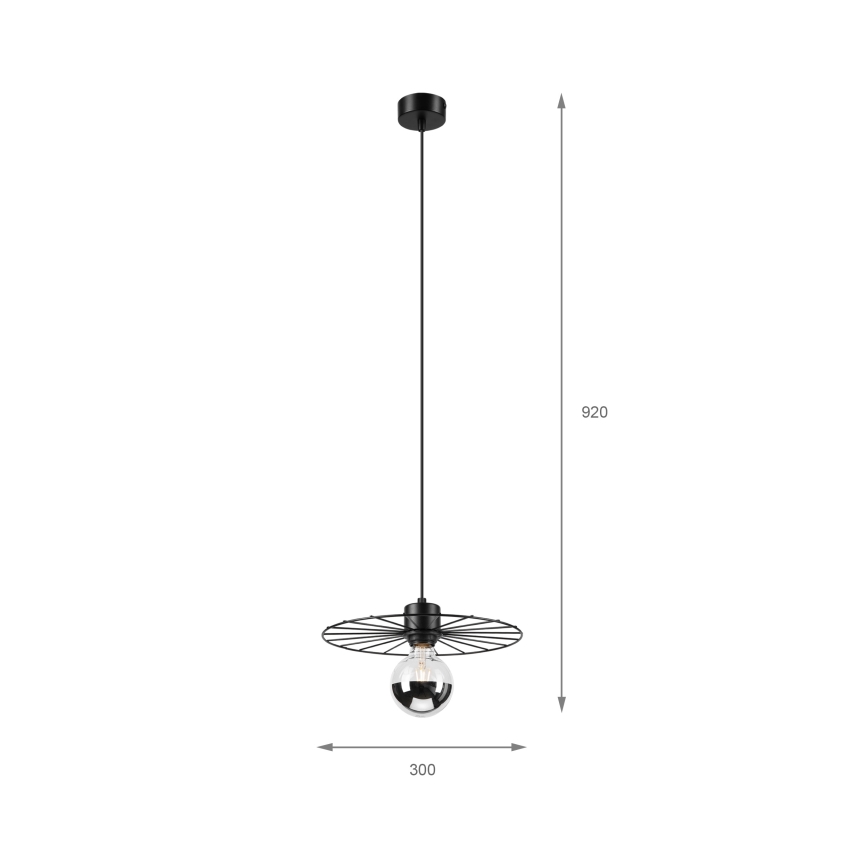Luster na sajli MONTANA 1xE27/15W/230V pr. 30 cm crna