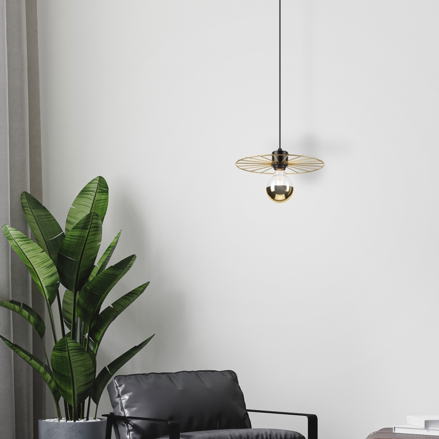 Luster na sajli MONTANA 1xE27/15W/230V pr. 30 cm zlatna/crna