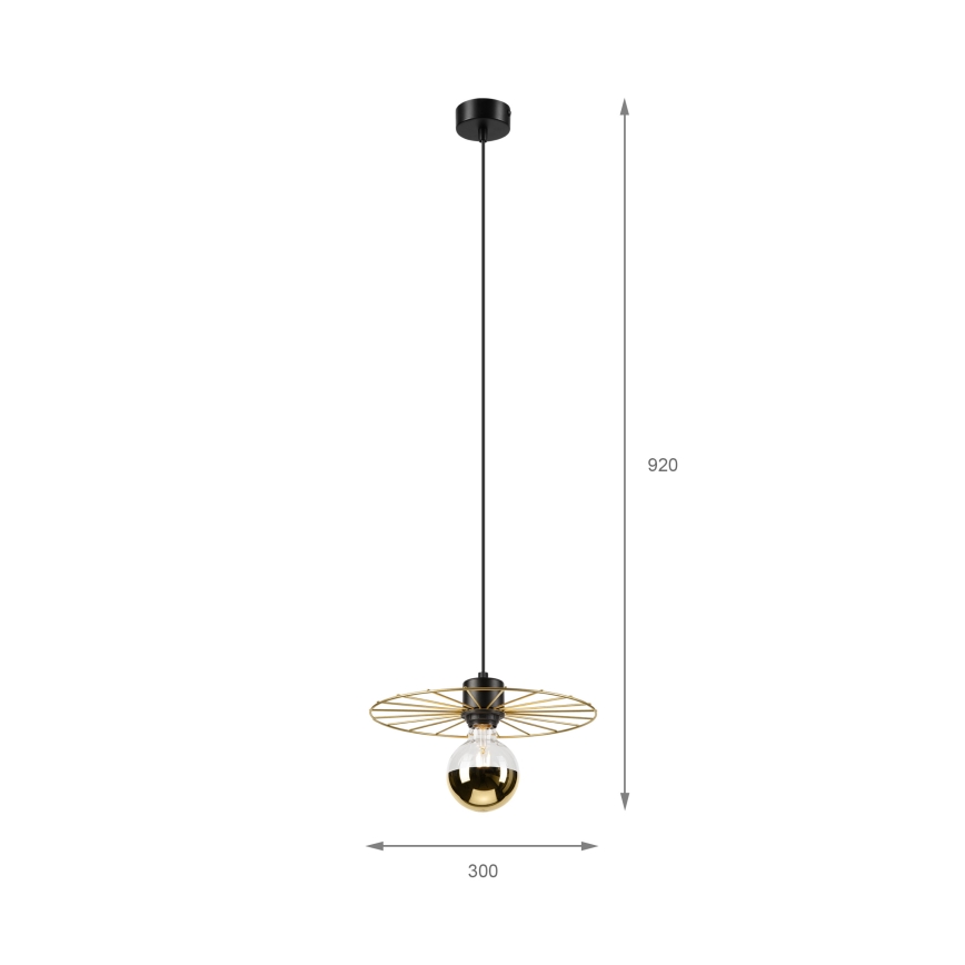 Luster na sajli MONTANA 1xE27/15W/230V pr. 30 cm zlatna/crna
