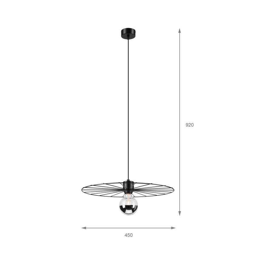 Luster na sajli MONTANA 1xE27/15W/230V pr. 45 cm crna
