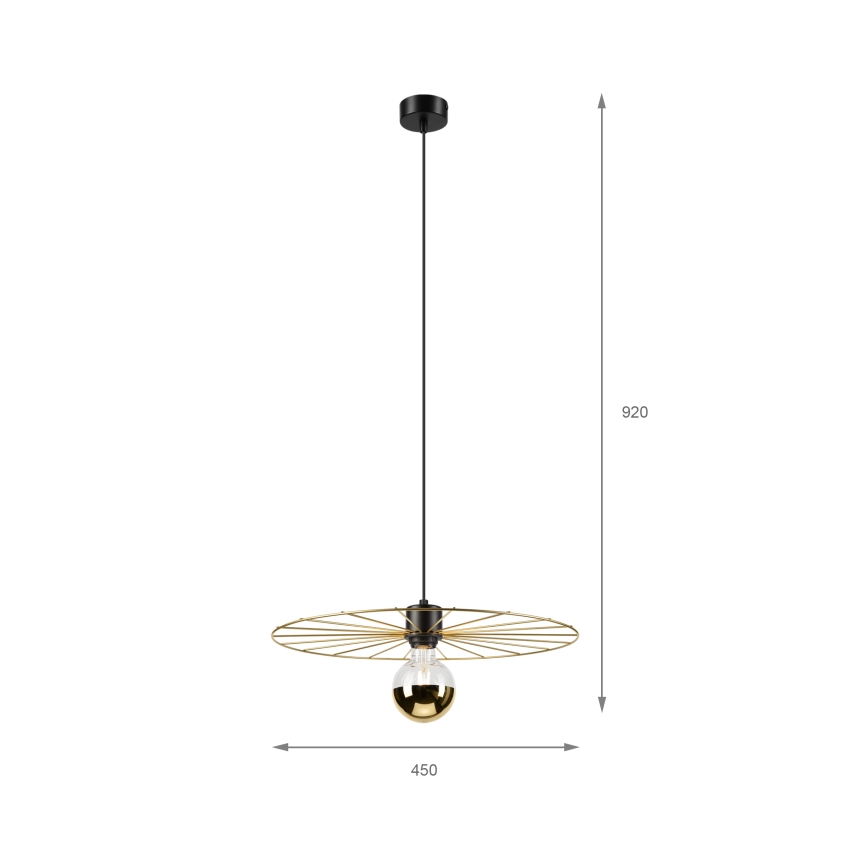 Luster na sajli MONTANA 1xE27/15W/230V pr. 45 cm zlatna/crna