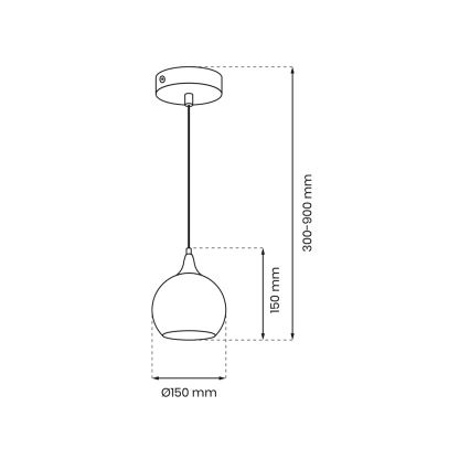 Luster na sajli MONTE 1xE27/60W/230V pr. 15 cm mat krom