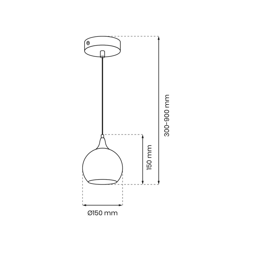 Luster na sajli MONTE 1xE27/60W/230V pr. 15 cm zlatna