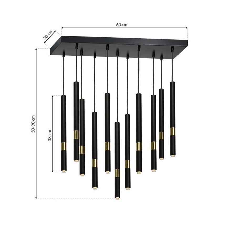 Luster na sajli MONZA 11xG9/7W/230V