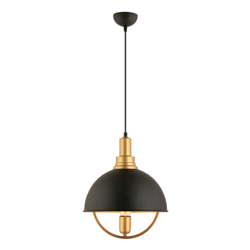 Luster na sajli MONZA 1xE27/40W/230V pr. 30 cm crna/zlatna