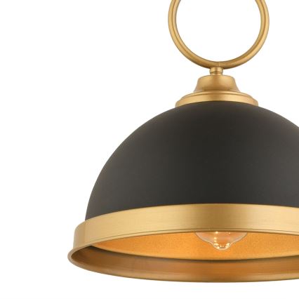 Luster na sajli MONZA 1xE27/40W/230V promjer 30 cm crna/brončana