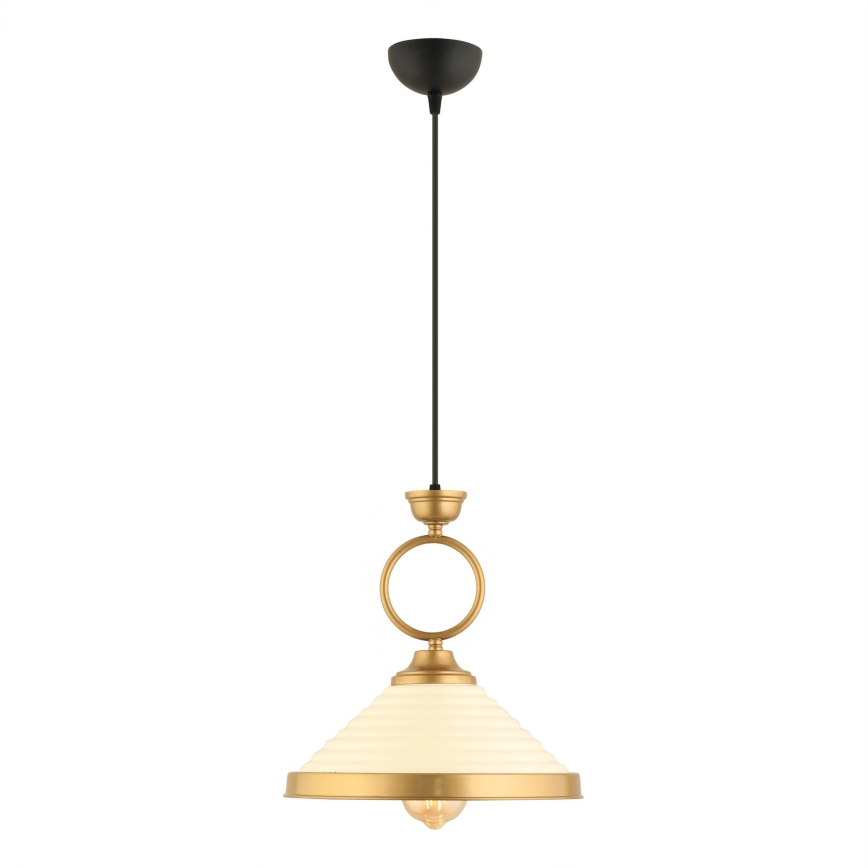 Luster na sajli MONZA 1xE27/40W/230V, promjer 30 cm, krem/brončana