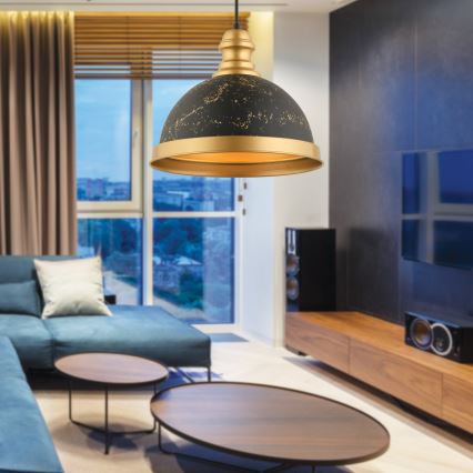 Luster na sajli MONZA 1xE27/40W/230V Ø 29 cm crna/brončana