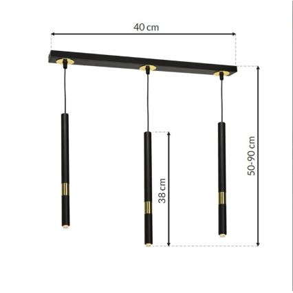 Luster na sajli MONZA 3xG9/7W/230V