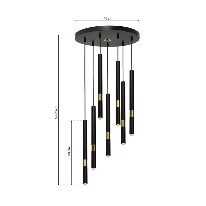 Luster na sajli MONZA 7xG9/7W/230V