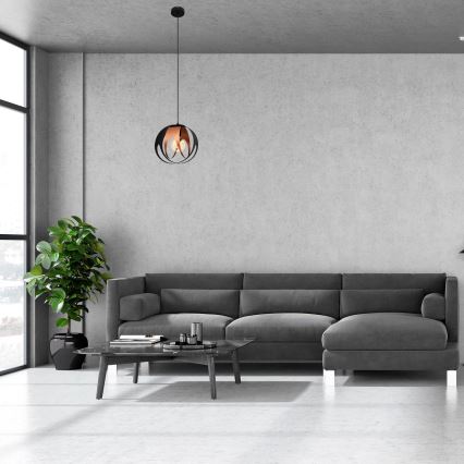Luster na sajli MOONLIGHT 1xE27/15W/230V crna/bakrena