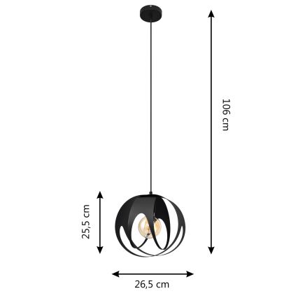 Luster na sajli MOONLIGHT 1xE27/15W/230V crna