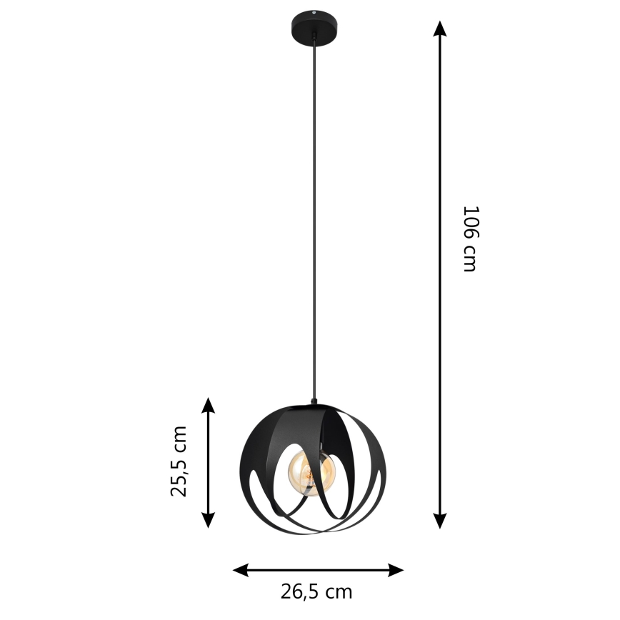 Luster na sajli MOONLIGHT 1xE27/15W/230V crna