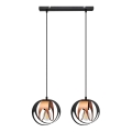 Luster na sajli MOONLIGHT 2xE27/15W/230V crna/bakrena