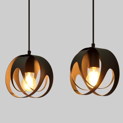 Luster na sajli MOONLIGHT 2xE27/15W/230V crna