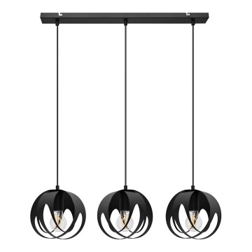 Luster na sajli MOONLIGHT 3xE27/15W/230V crna