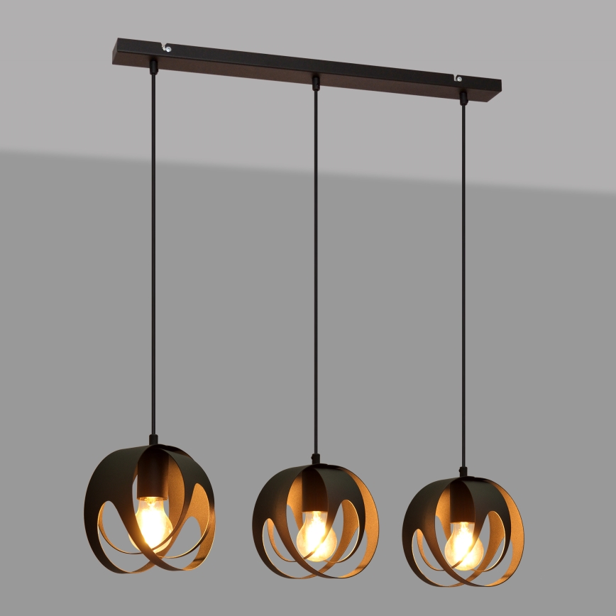 Luster na sajli MOONLIGHT 3xE27/15W/230V crna