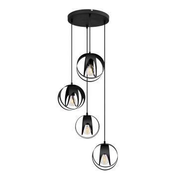 Luster na sajli MOONLIGHT 4xE27/15W/230V crna