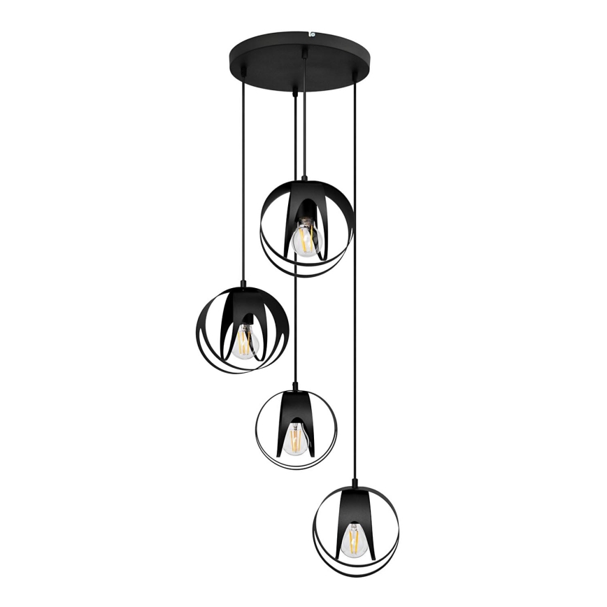 Luster na sajli MOONLIGHT 4xE27/15W/230V crna