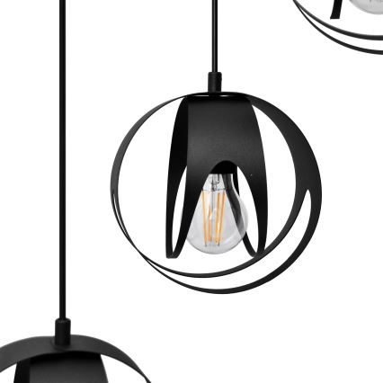 Luster na sajli MOONLIGHT 4xE27/15W/230V crna