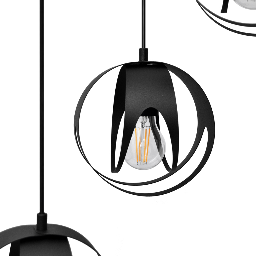Luster na sajli MOONLIGHT 4xE27/15W/230V crna
