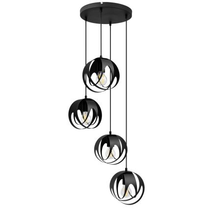 Luster na sajli MOONLIGHT 4xE27/15W/230V crna