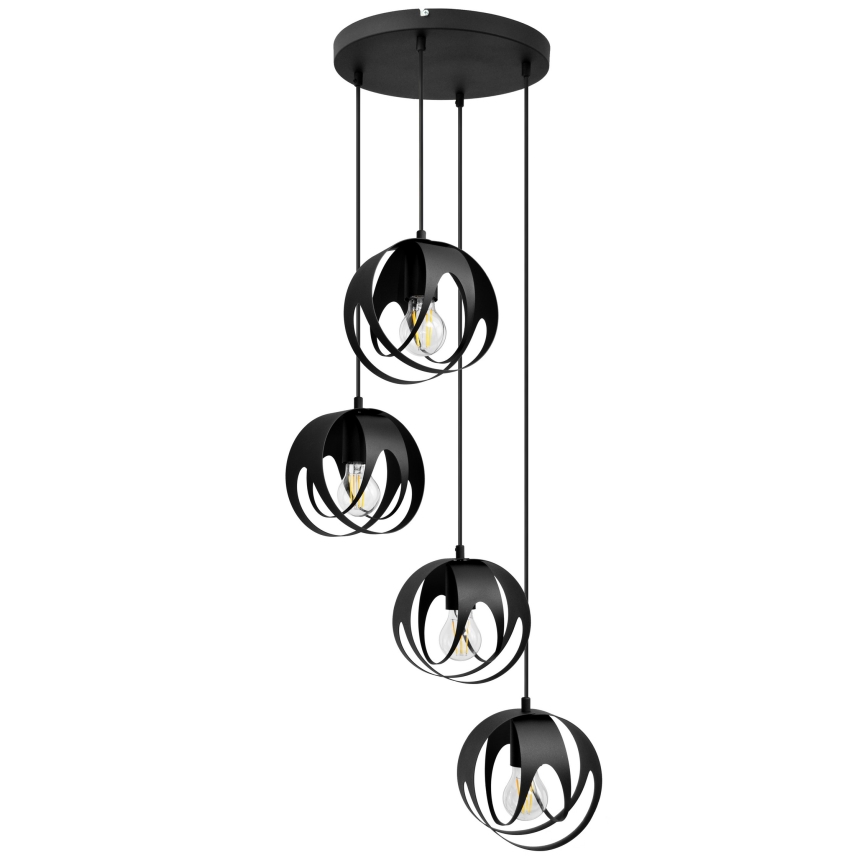 Luster na sajli MOONLIGHT 4xE27/15W/230V crna
